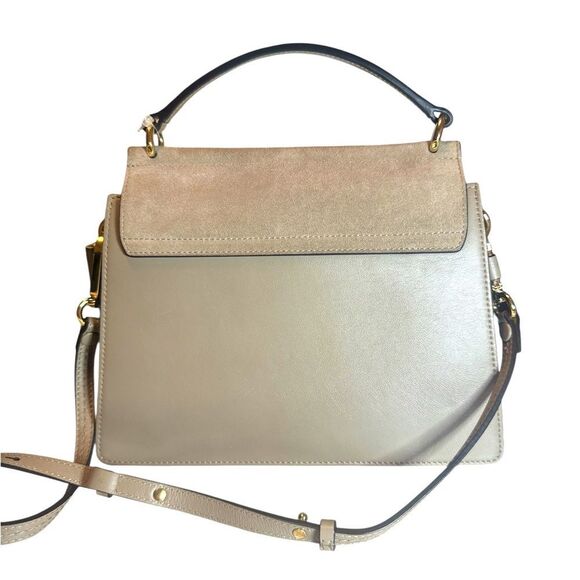 Auth Chloe Calfskin Suede Medium Faye Shoulder Bag in Motty Grey - Picture 4 of 16